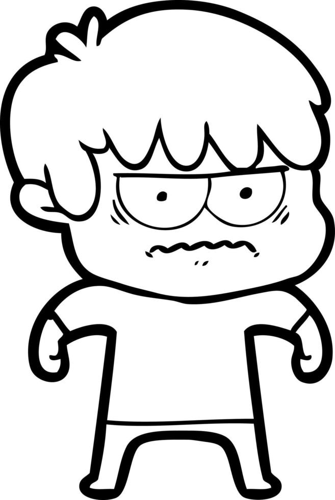 annoyed cartoon boy vector