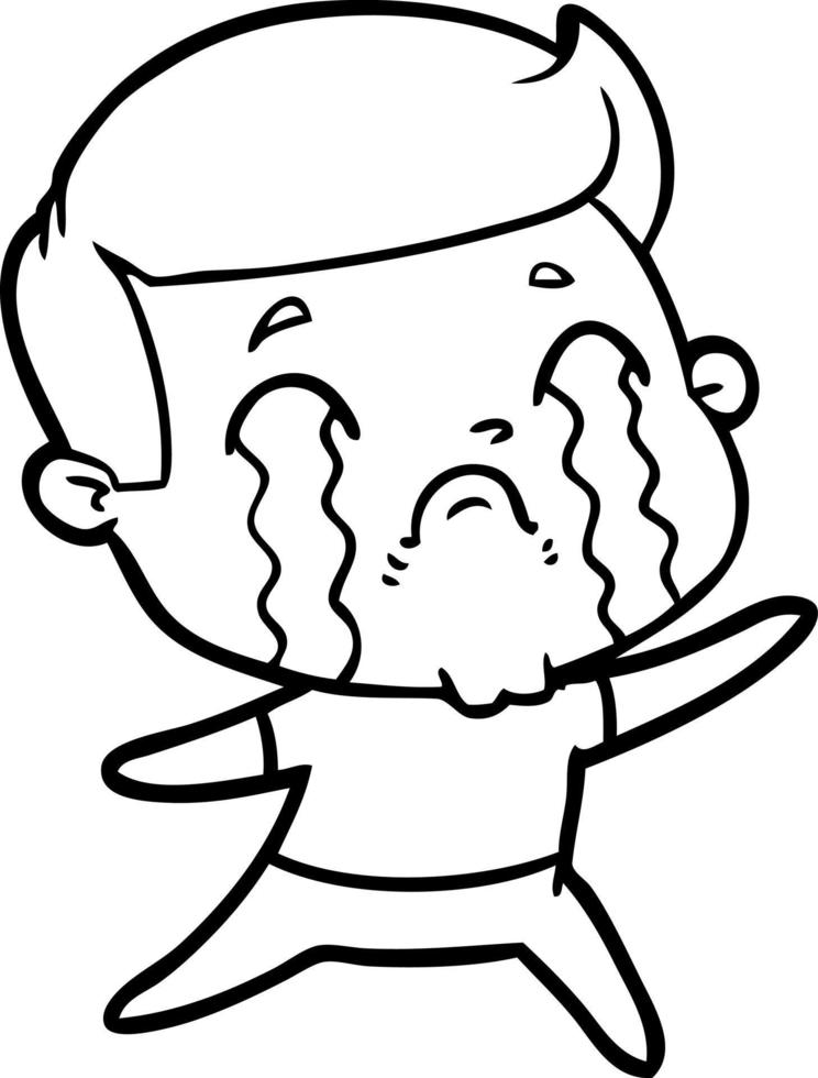 cartoon man crying vector