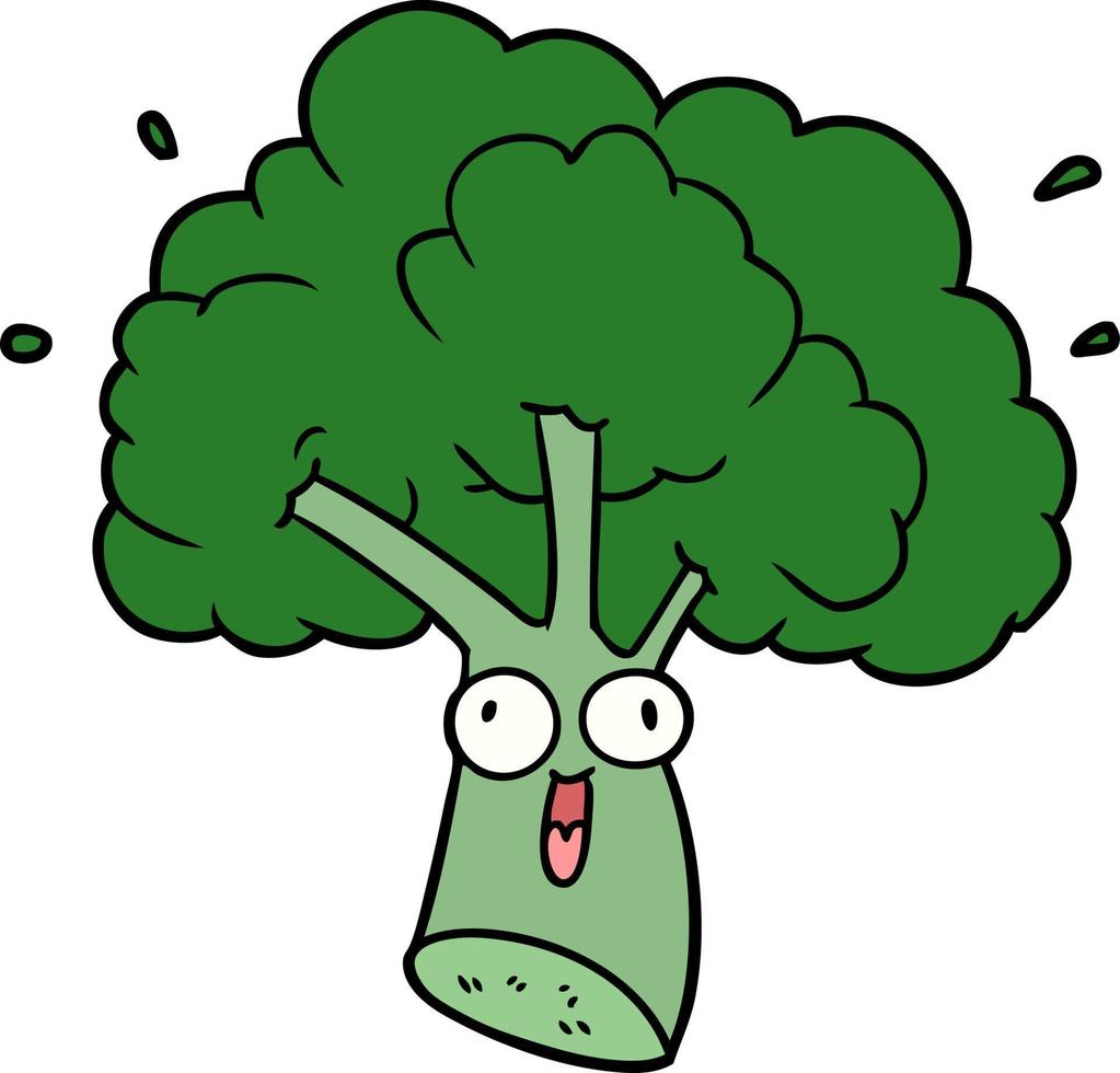 Vector cartoon broccoli
