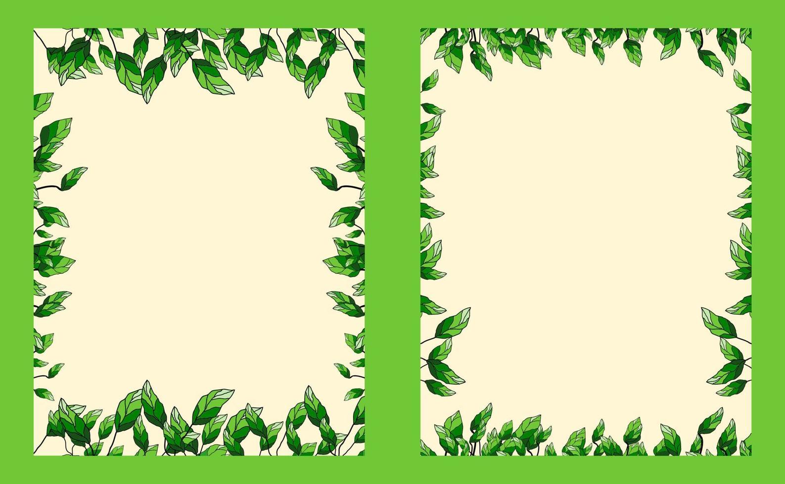 leaves page border vector