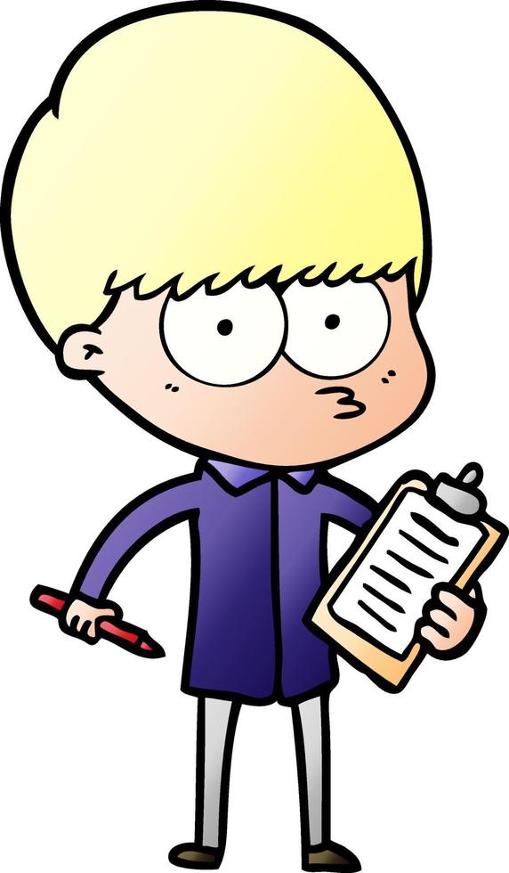 nervous cartoon boy vector