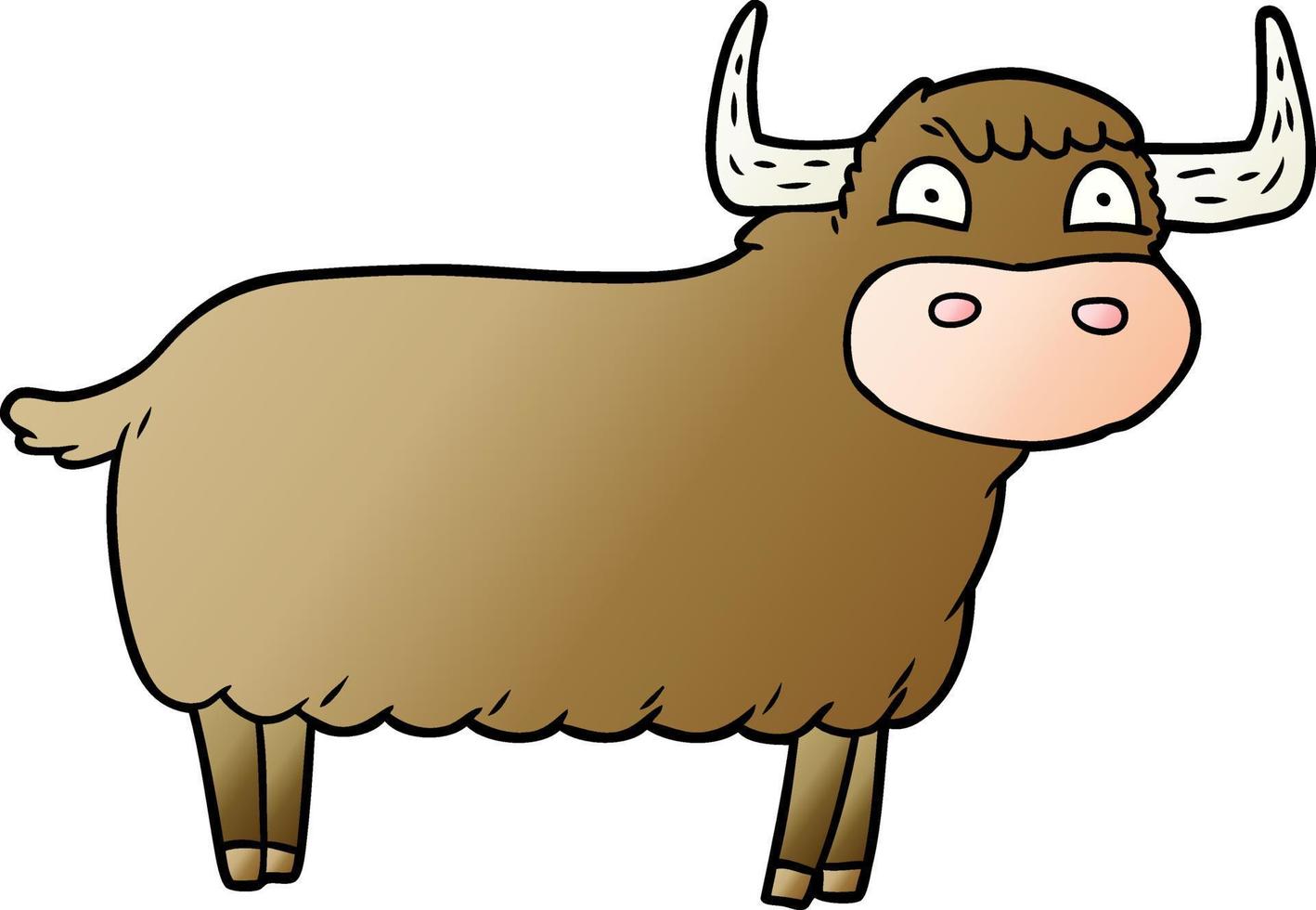 cartoon highland cow vector