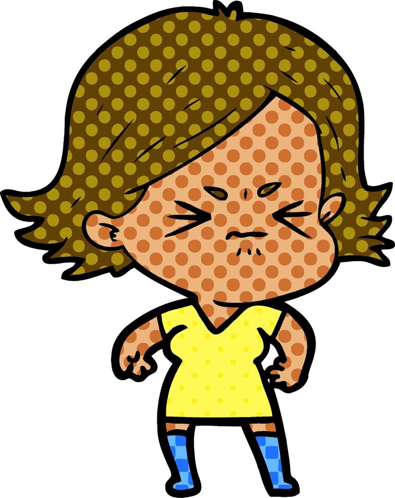 cartoon angry woman vector