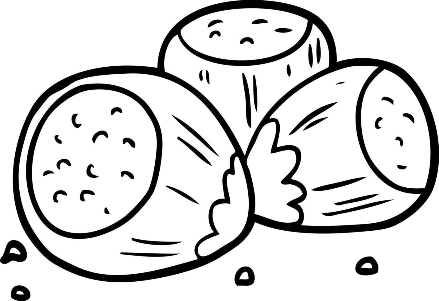 line drawing of a hazelnuts vector