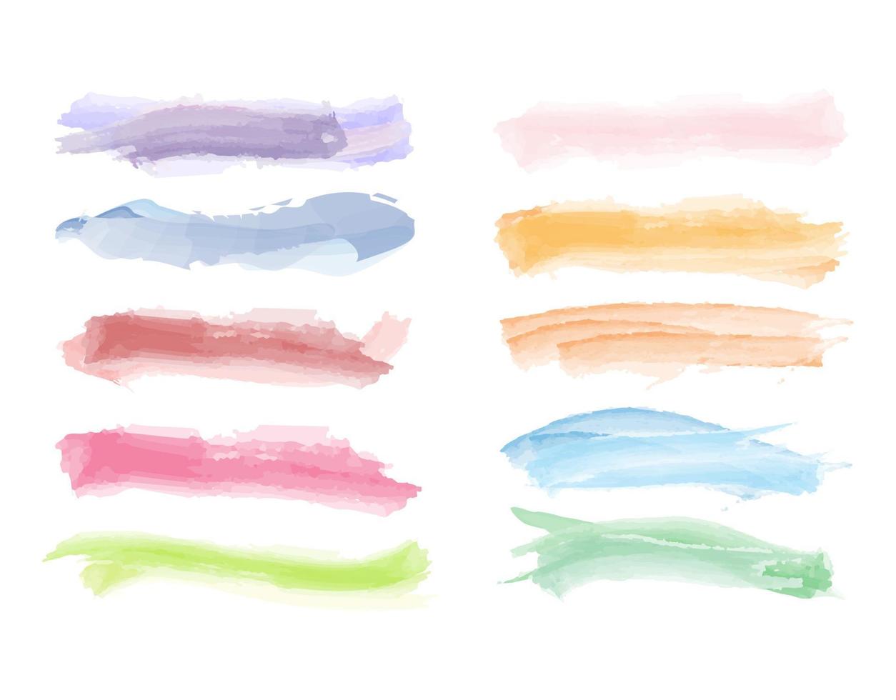 set of abstract colorful watercolor splashes vector