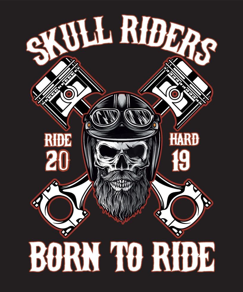 Skull Riders T-shirt Design, Custom t-shirt design. vector