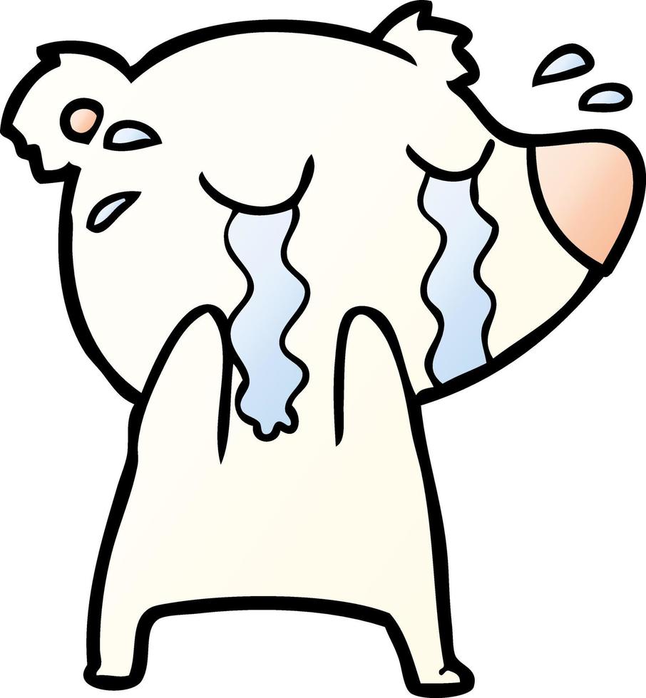 cartoon crying polar bear vector