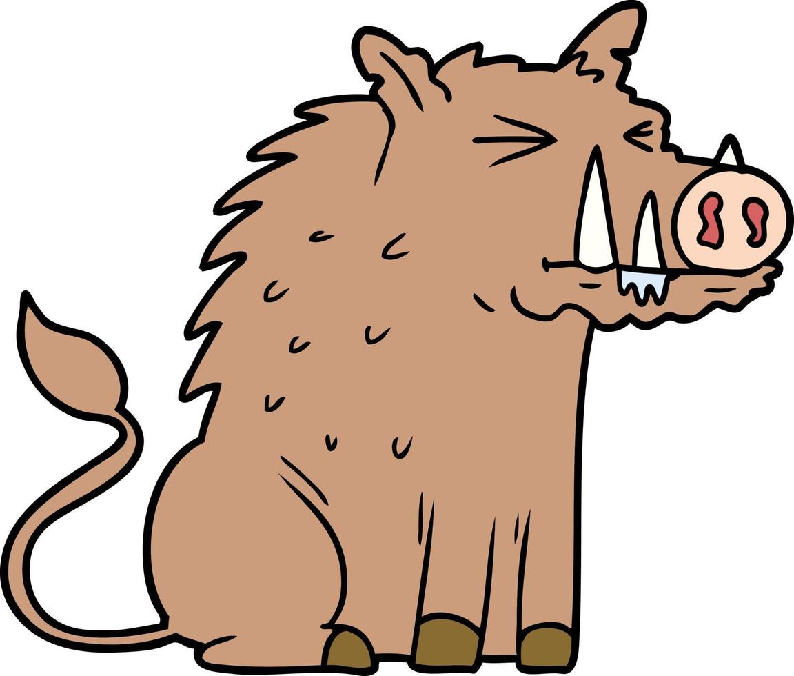 Vector cartoon warthog