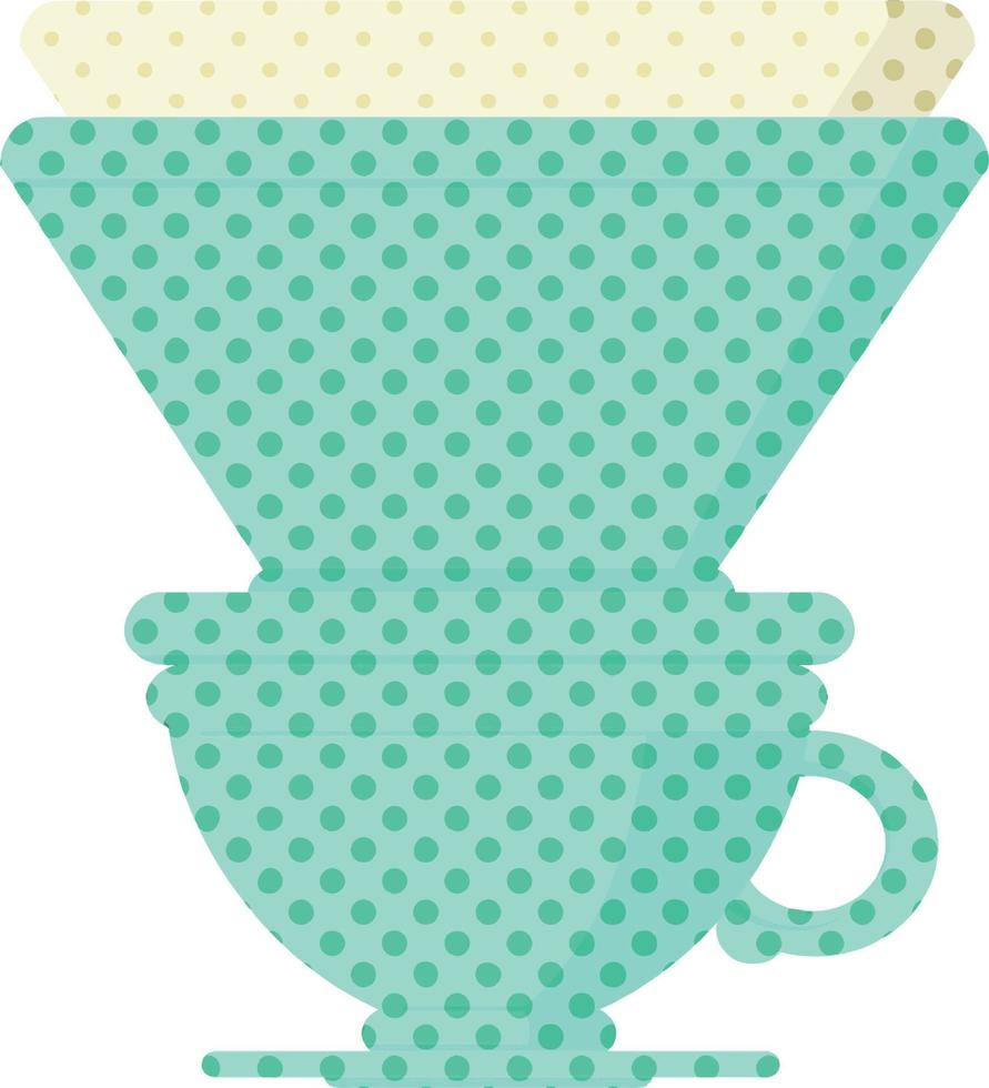 ilustración de color plano de una taza de café con filtro vector