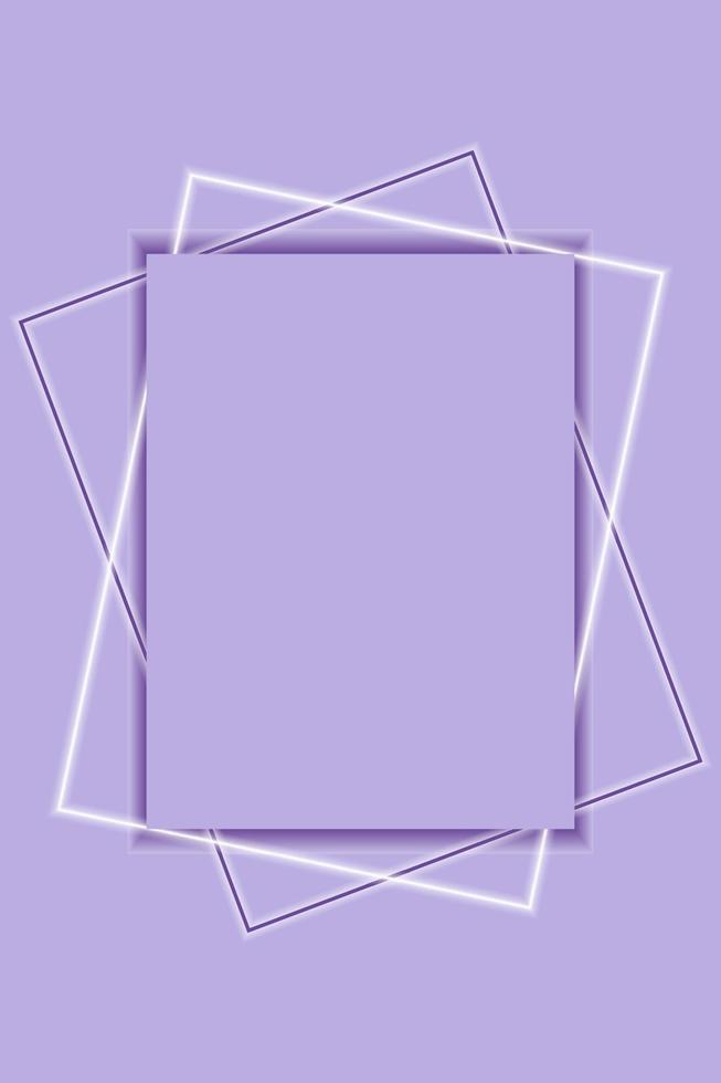 Purple vertical frame with space for your photo. Glowing decoration. Vector. vector