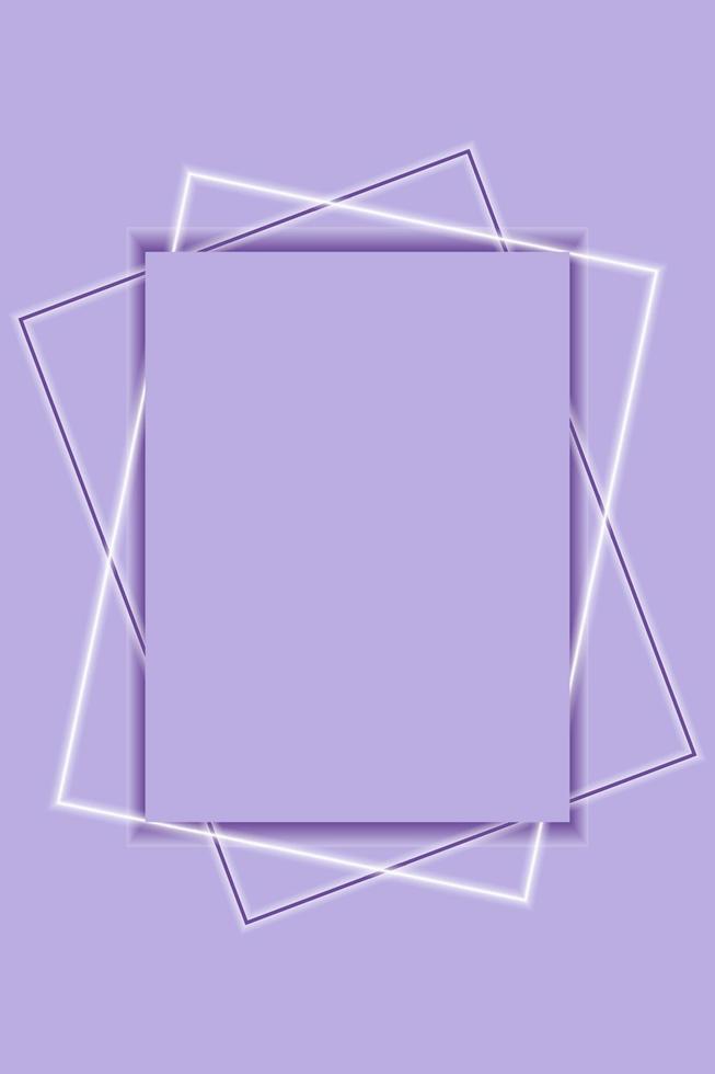 marco vertical morado con espacio para tu foto. decoración brillante. vector. vector