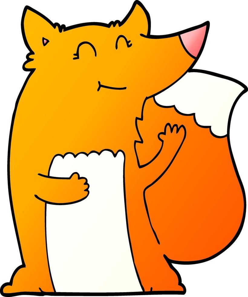 happy cartoon fox vector
