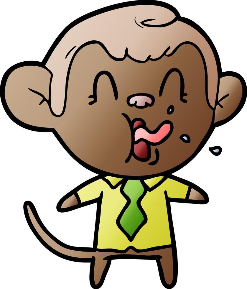 crazy cartoon business monkey vector