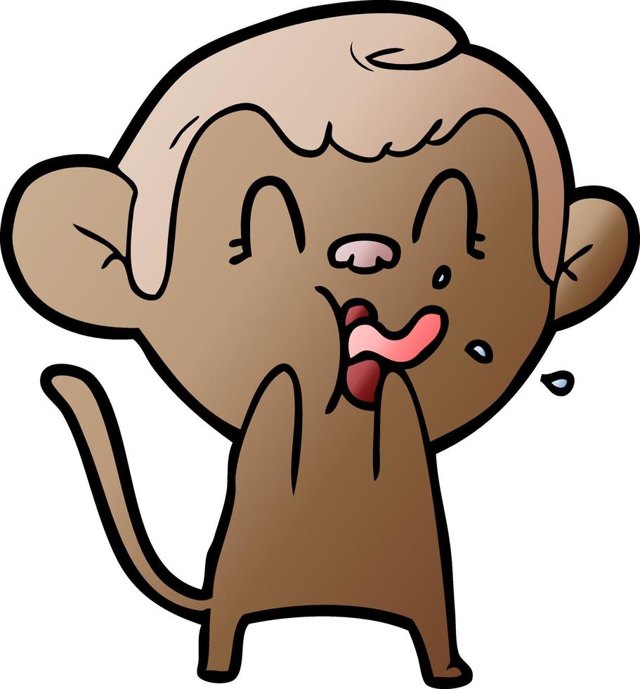 crazy cartoon monkey vector
