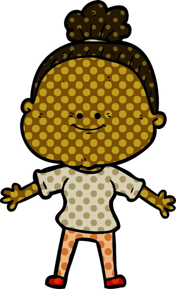 cartoon happy old woman vector