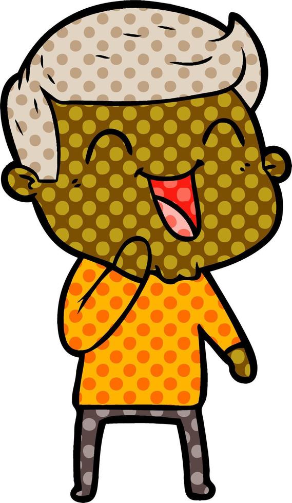 cartoon man laughing vector