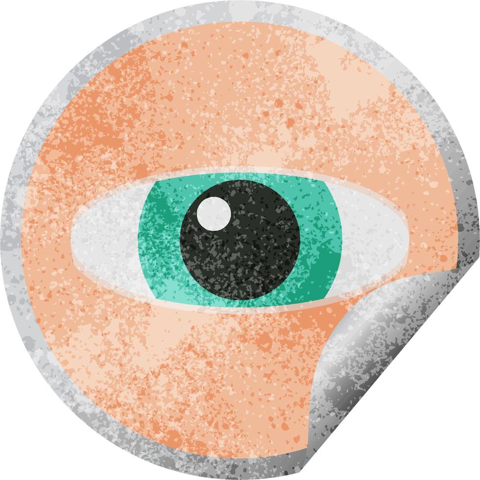 staring eye graphic vector illustration circular sticker