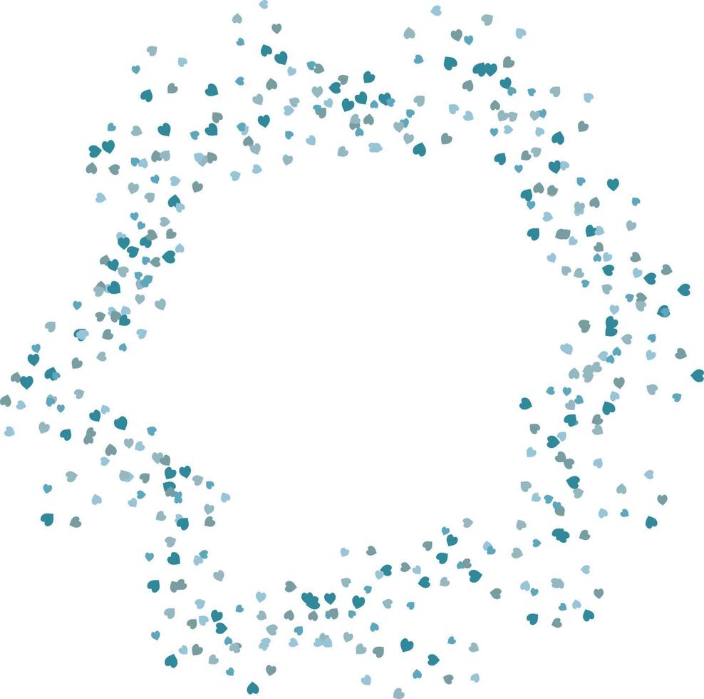 marco redondo con corazoncitos azules festivos sobre fondo blanco. imagen vectorial vector