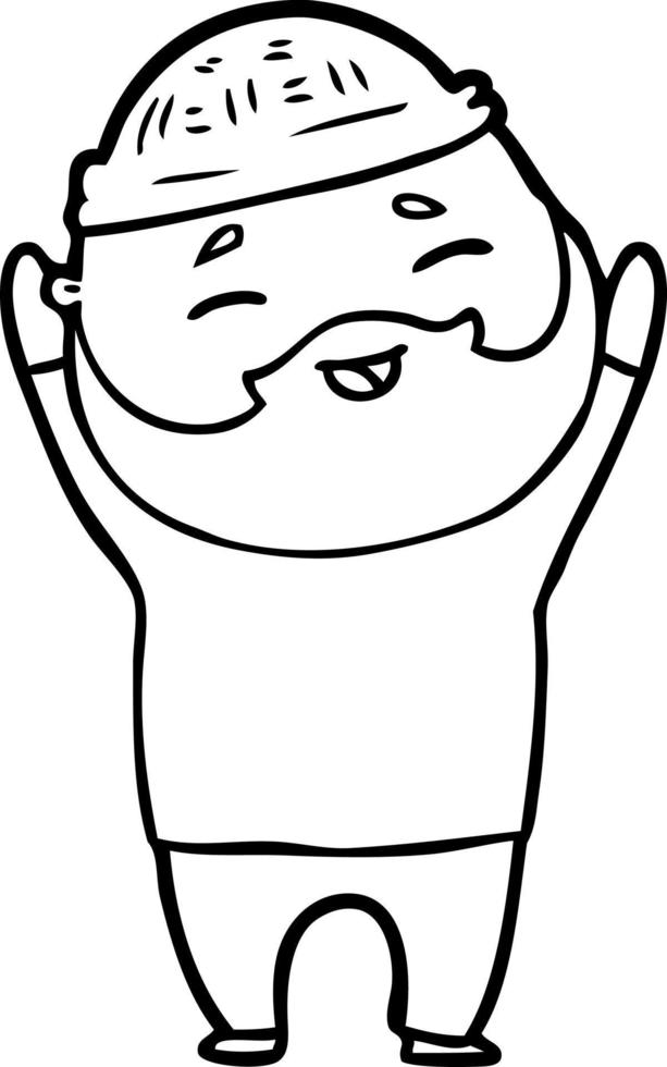 cartoon happy bearded man vector