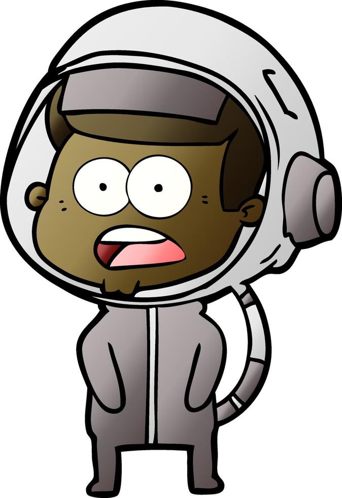 cartoon surprised astronaut vector