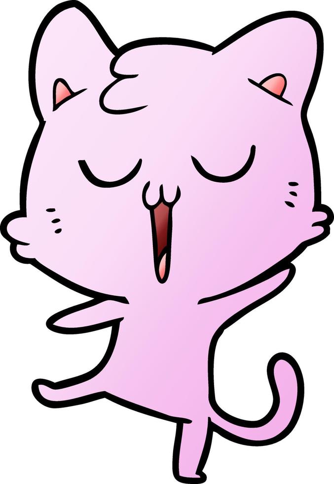 cartoon cat singing vector