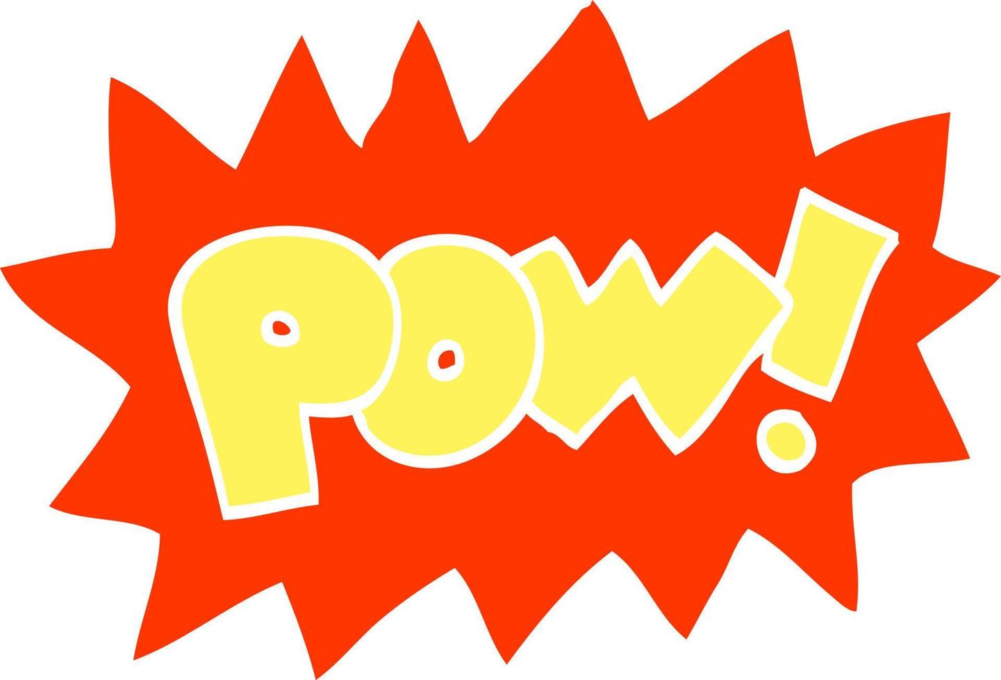 flat color illustration cartoon pow symbol vector