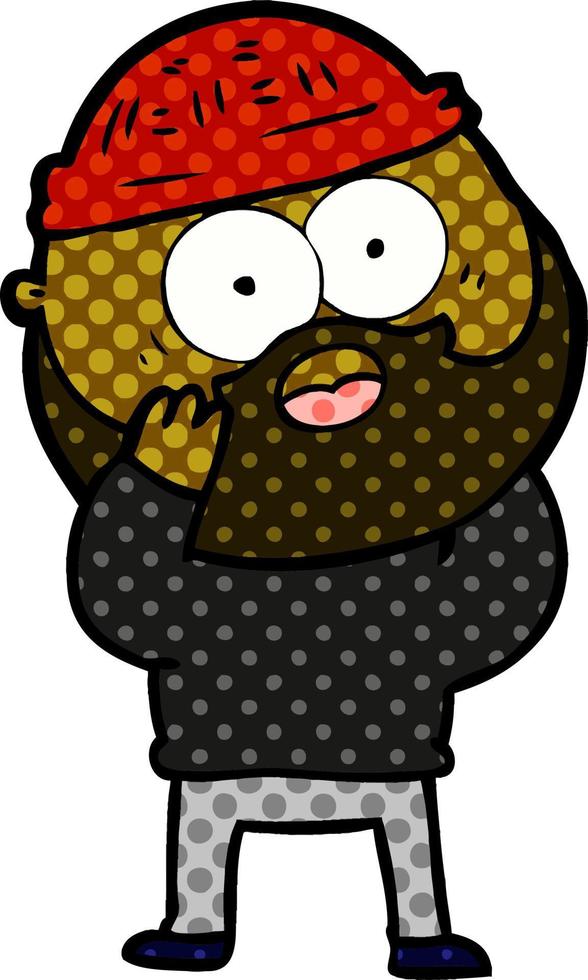 cartoon bearded man vector