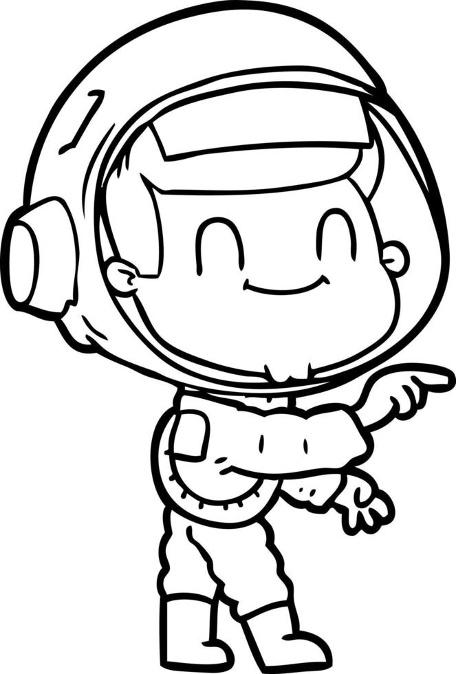 happy cartoon astronaut man vector