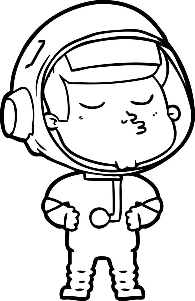 cartoon confident astronaut vector