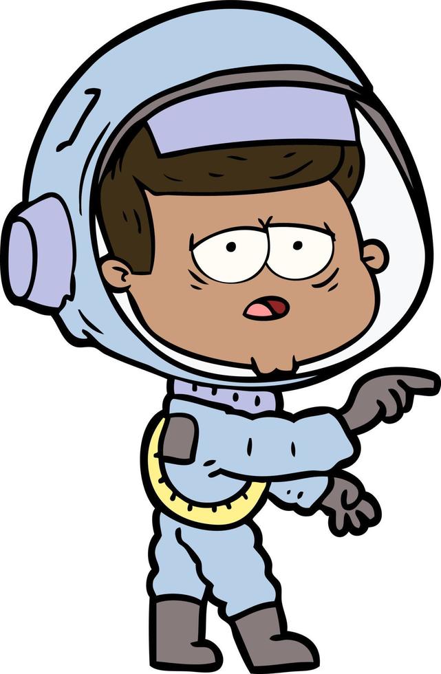 cartoon tired astronaut vector