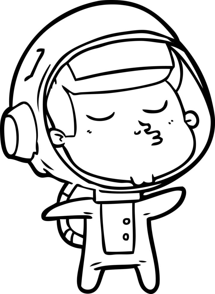cartoon confident astronaut vector