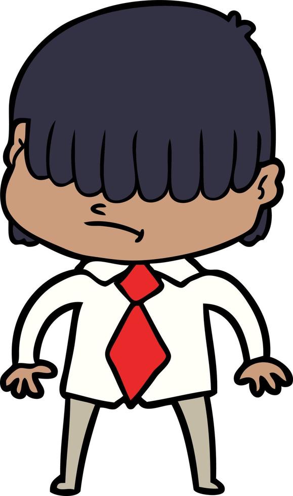 cartoon boy with untidy hair vector