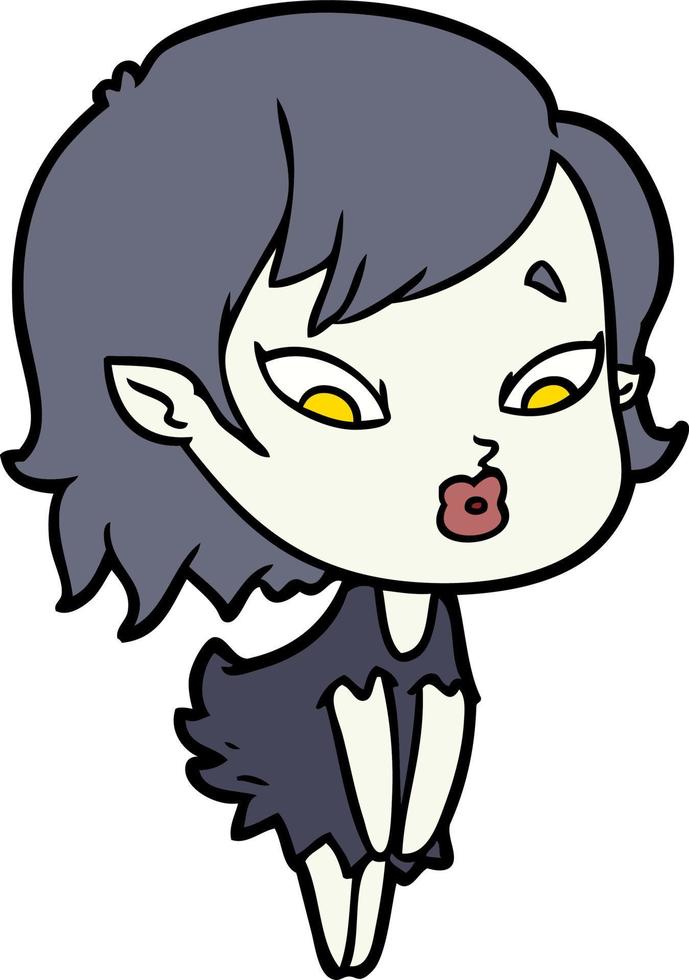 cute cartoon vampire girl vector