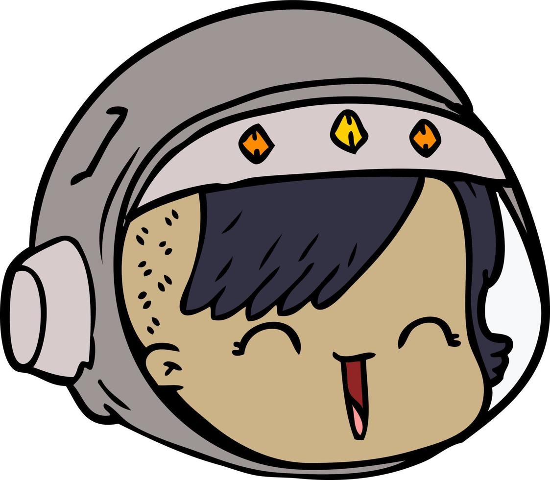 cartoon happy astronaut face vector