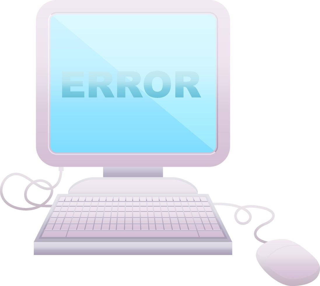 Flat colour illustration of a computer error vector