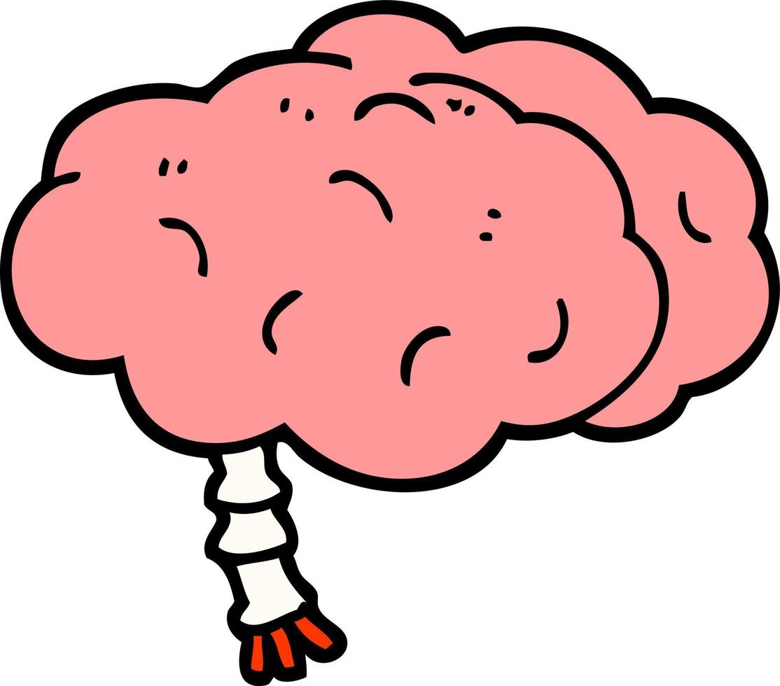 hand drawn doodle style cartoon brain vector