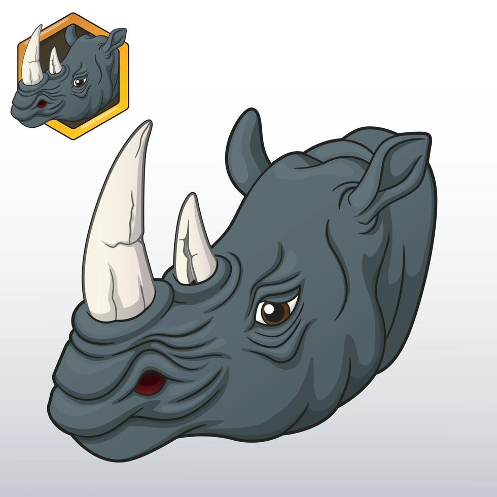 Rhino Head Avatar Esport Character. Vector Illustration