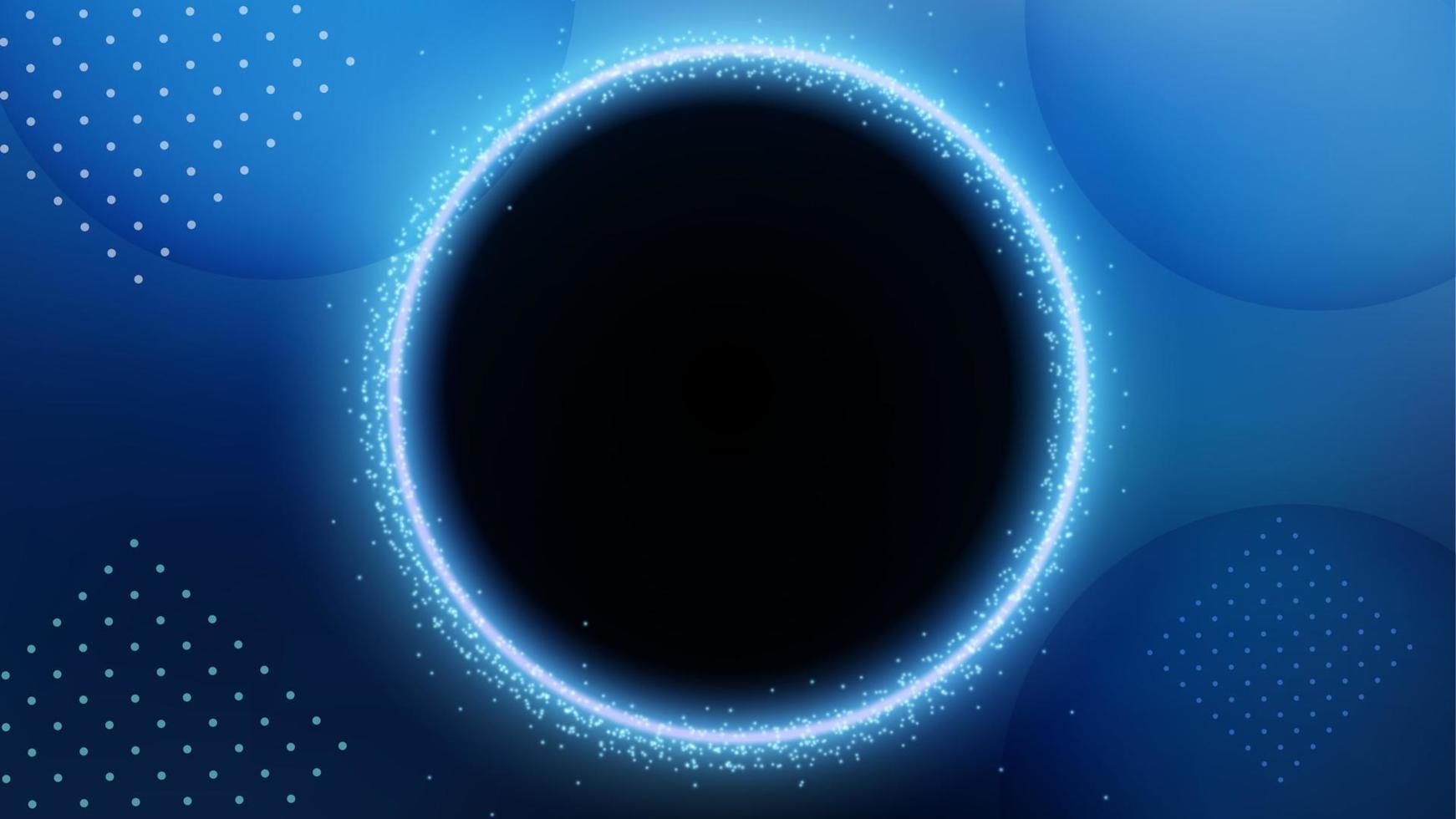 Blue Circle Hole Background, Elegant Blue Light Line. Widescreen Vector Illustration