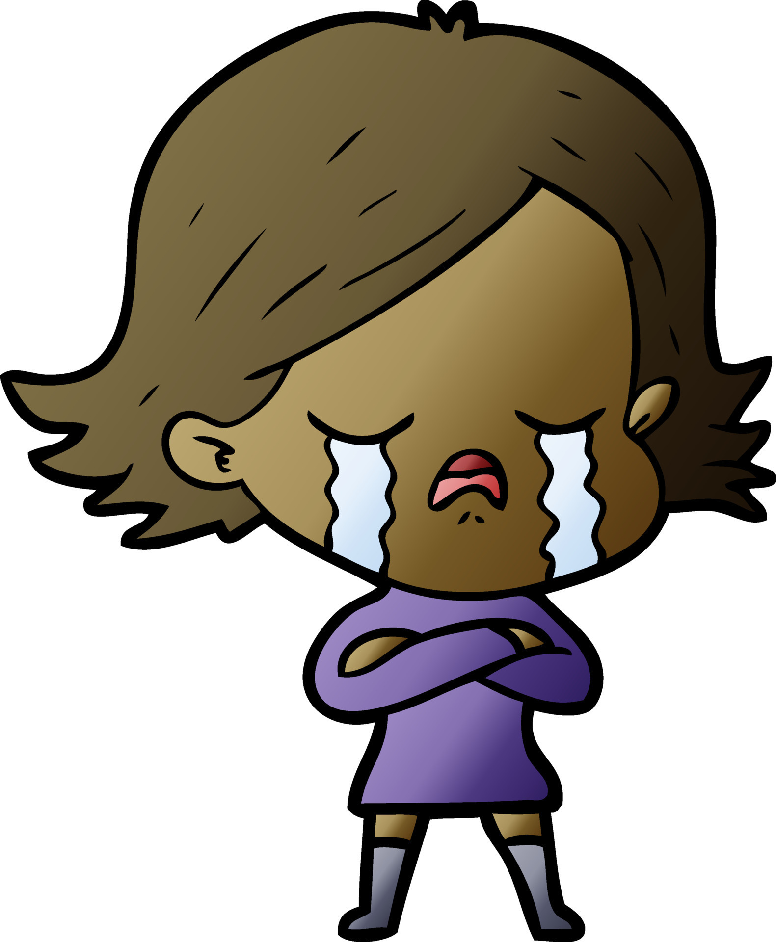 cartoon girl crying 12406087 Vector Art at Vecteezy