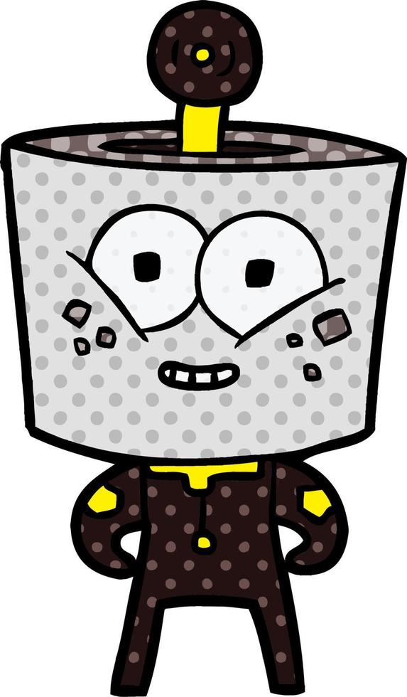 happy cartoon robot vector