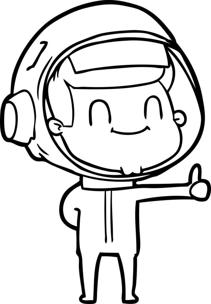 happy cartoon astronaut vector