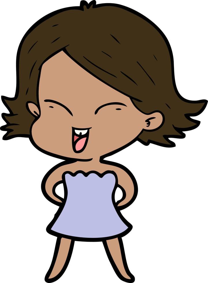 niña feliz de dibujos animados vector