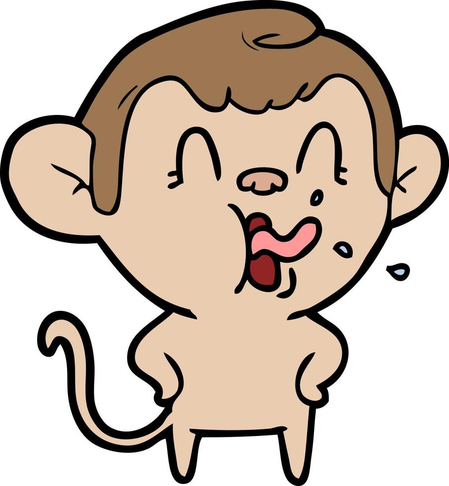 crazy cartoon monkey vector