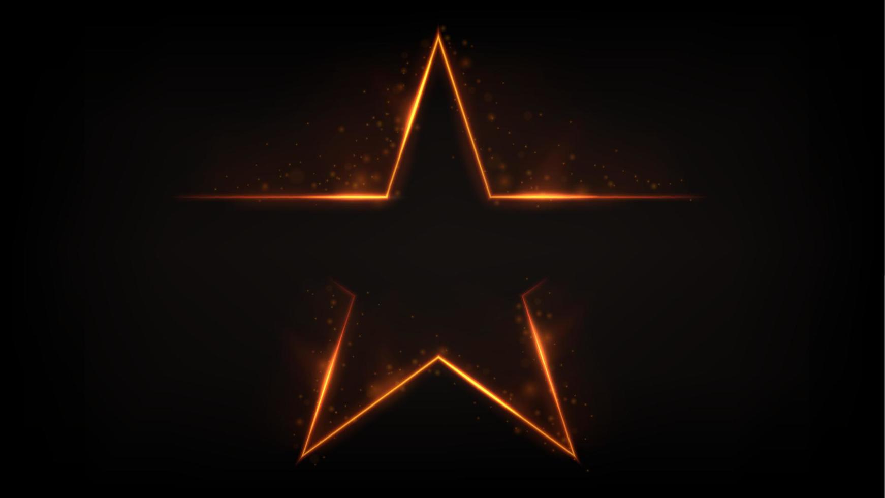 Glowing star fire with scattered sparks, Vector Illustration