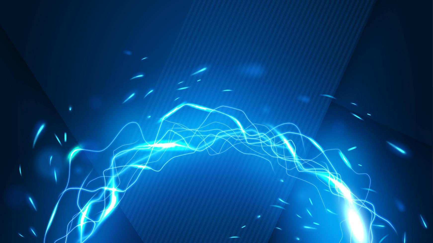 Lightning Trail Background, Elegant Line Spin. Widescreen Vector Illustration