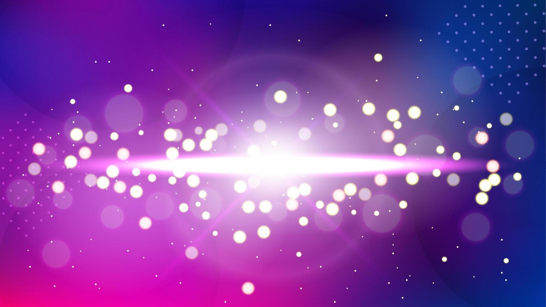 Violet Light Flare Background, Elegant Illuminated Light. Widescreen Vector Illustration