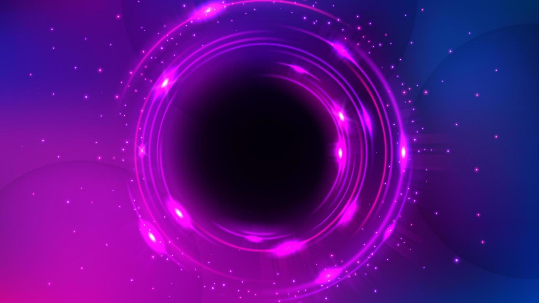 fondo de anillo claro, elegante luz violeta. ilustración vectorial de pantalla ancha vector