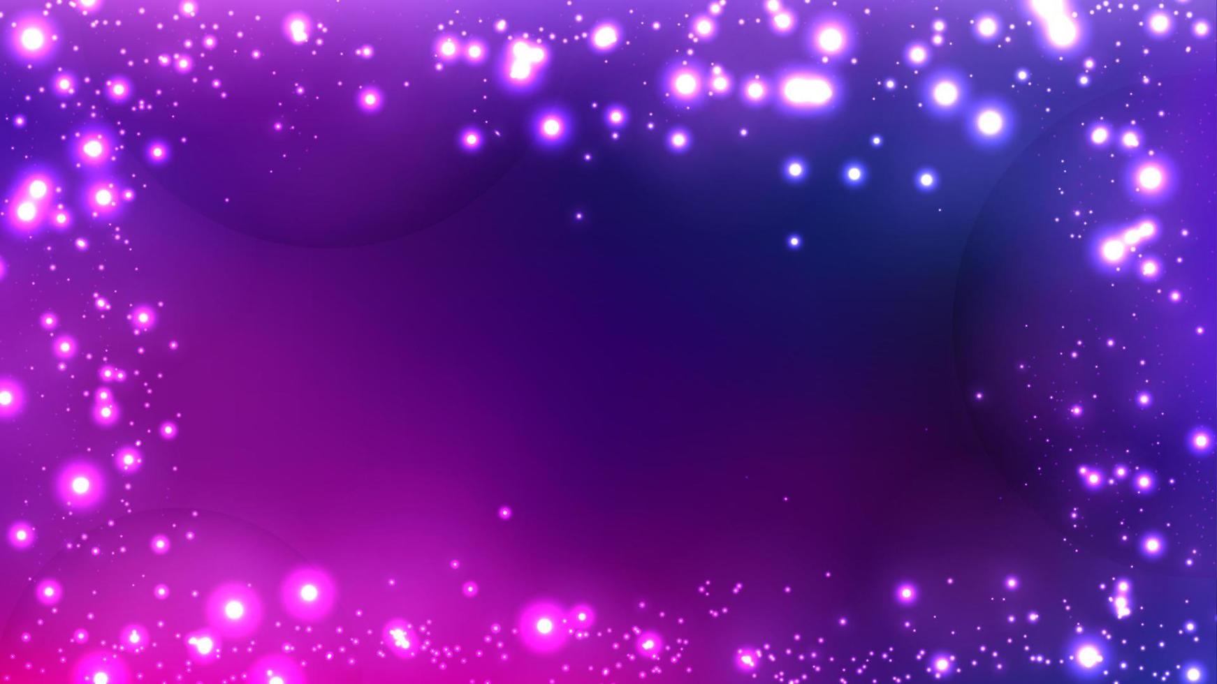 Violet Sparks Glitter Falling Background, Elegant Light Falling. Widescreen Vector Illustration