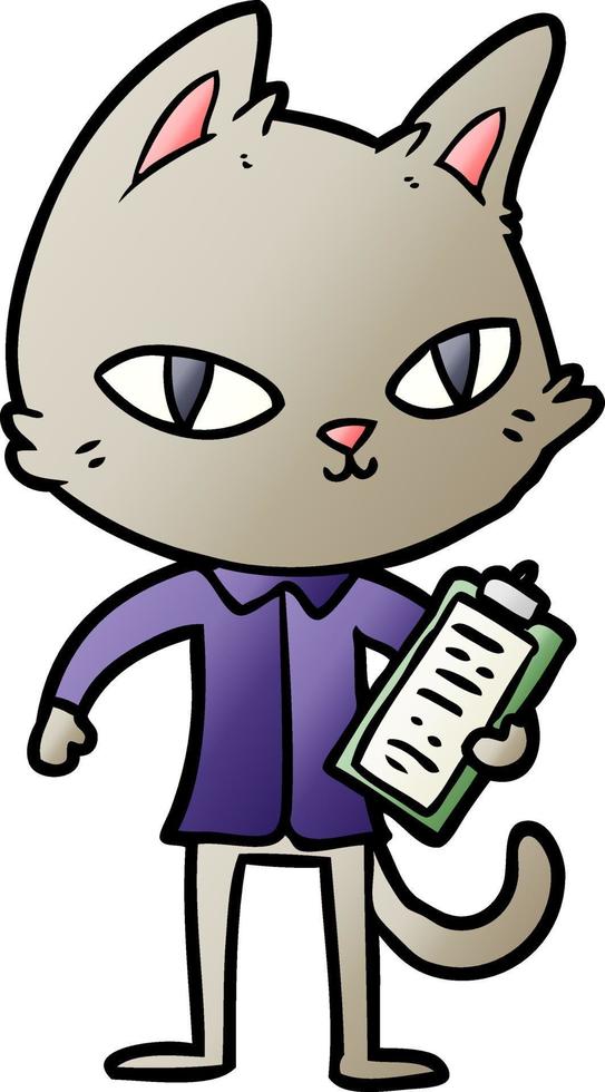 cartoon office cat vector