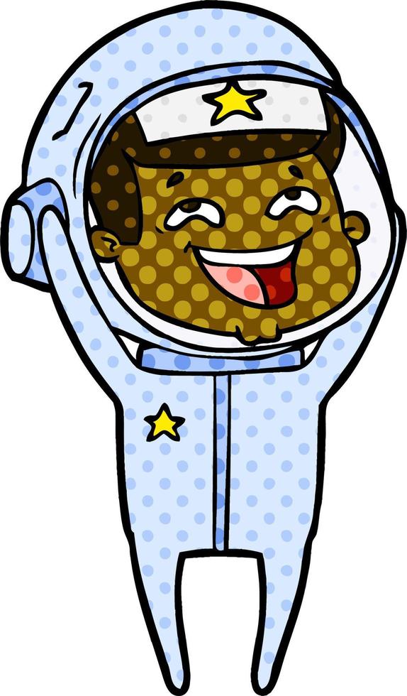 cartoon laughing astronaut vector